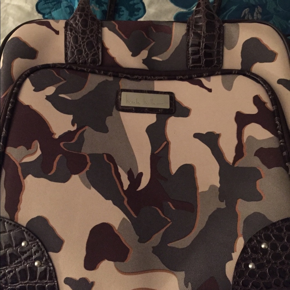 nicole miller camo print carry on